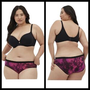 4X 26W Torrid Pink Tiedye Hipster Panty Goth Seamless Knit Stretch Slimming mid